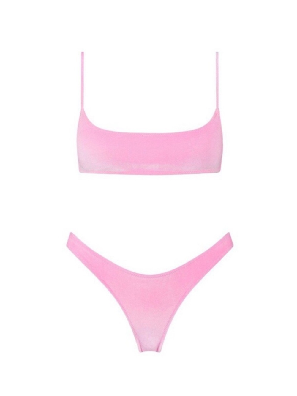 Triangl  Pink Velvet Bikini Size XL top S bottom